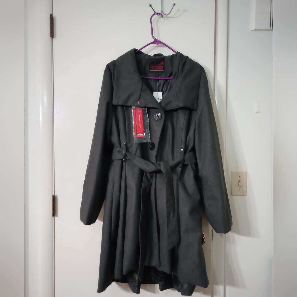 Grey Fall Button-Up Coat